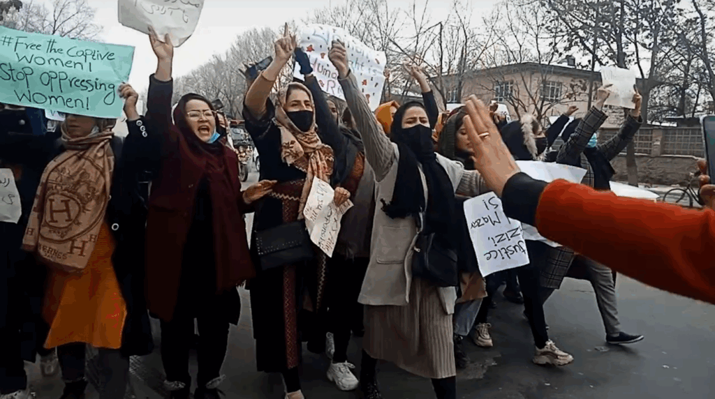 Afghan Women in Resistance Against the Taliban Regime, as depicted in the film "Shot the Voice of Freedom"